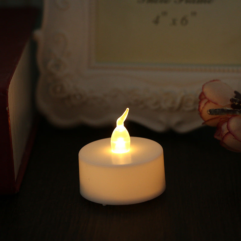 Electronic LED Tea Light Candles with White Shell